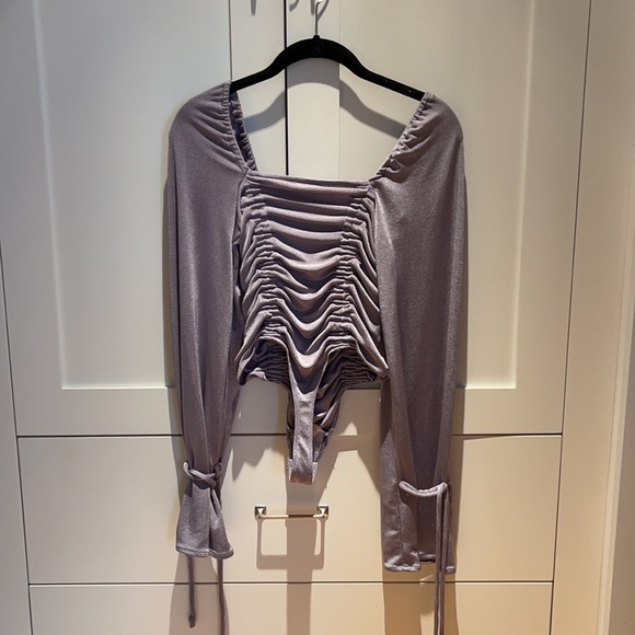 Free People Meant To Be Bodysuit in Silver/Muave - Picture 4 of 7